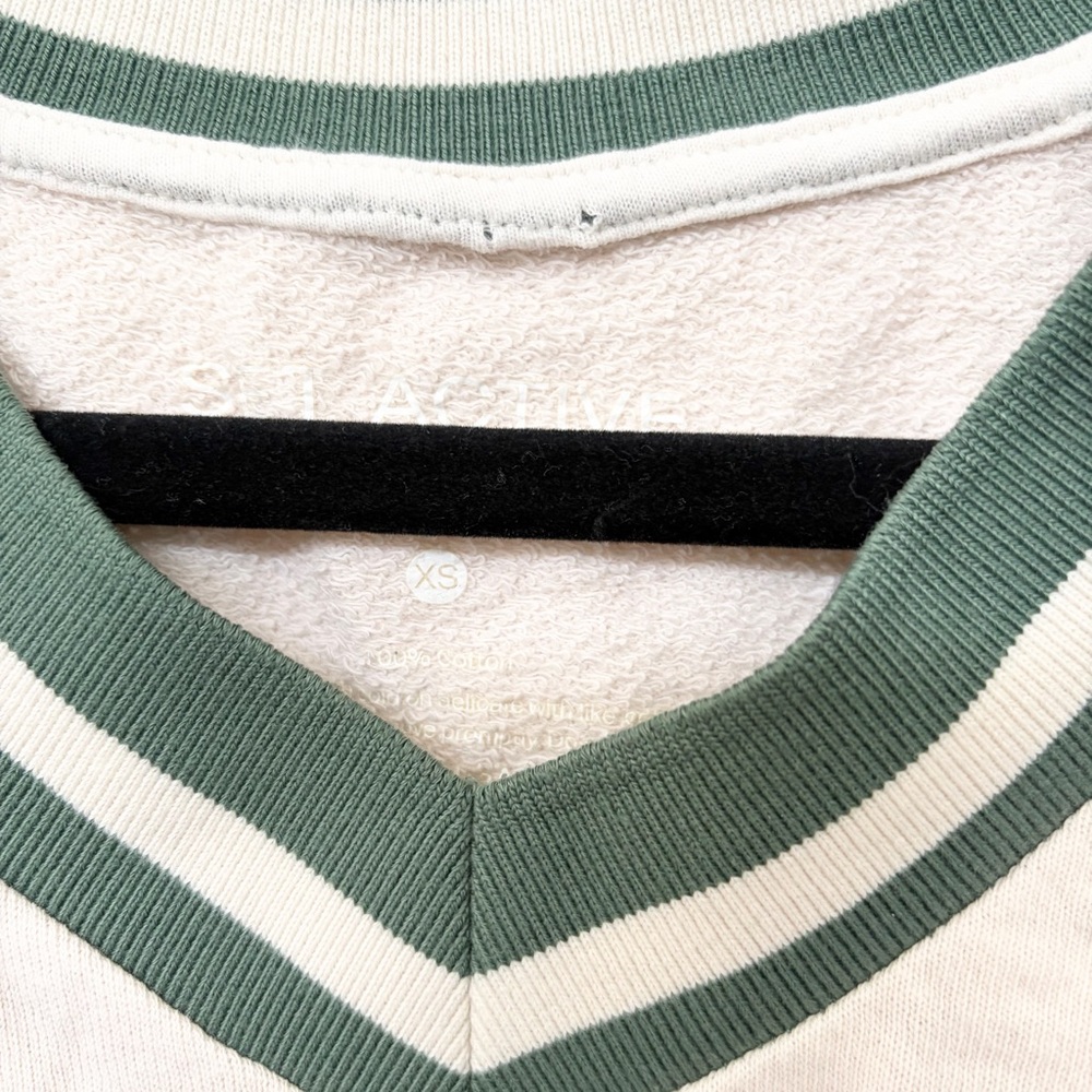 SET Active Green Cream Cropped Preppy Vest Top Women's Size XS - Picture 2 of 5